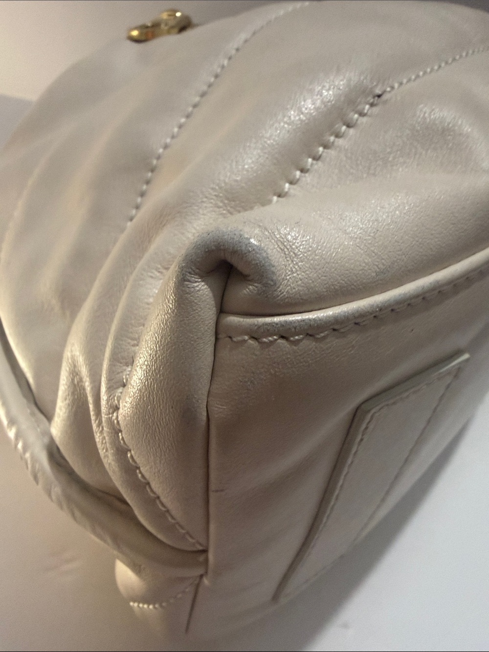 Moncler Amandine Borsa White Leather Puffer Satchel - Picture 9 of 15